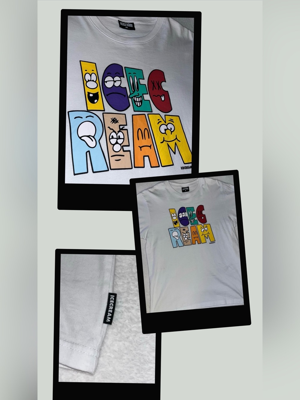 IceCream BBC White S/S T Shirt With Colorful Graphic Block Face Spellout Letters